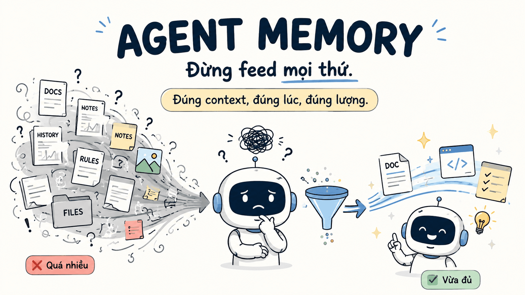 Agent Memory: đừng feed mọi thứ, cũng đừng quá tiết kiệm